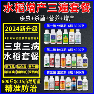 水稻专用农药杀虫剂杀菌剂复合叶面肥水稻病虫害钻心虫二化螟套餐