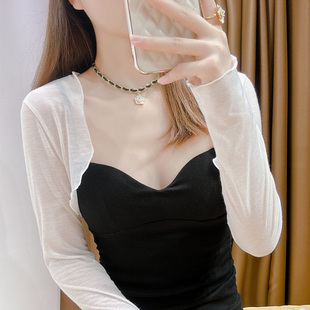 吊带裙外搭披肩开衫天丝小外套女夏季短款防晒冰丝罩衫法式小坎肩