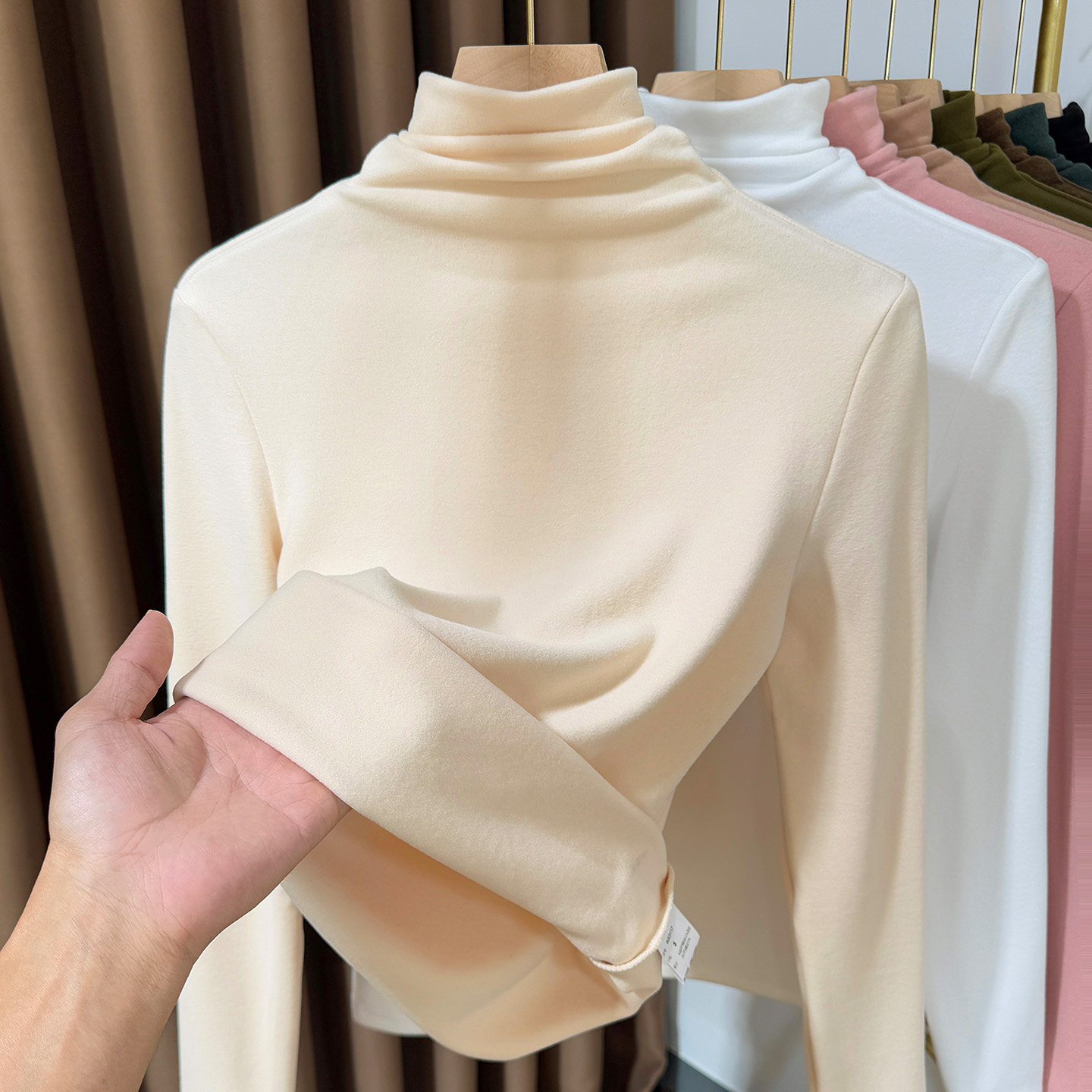 秋冬高领德绒打底衫女高级感加厚磨毛双面绒内搭加绒保暖洋气小衫,女装/女士精品,羊绒衫,淘宝优惠券,粉丝福利购,淘宝优惠卷