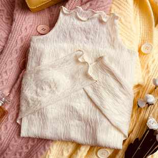 毛衣内搭网纱上衣 纱衣高端洋气小衫 秋冬高领加绒蕾丝打底衫 女长袖