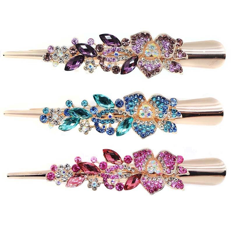 牛角夹 大号盘发尖嘴夹 鸭嘴夹 韩版镂空合金水钻发夹 洗澡马尾夹,饰品/流行首饰/时尚饰品新,民族风发饰,淘宝优惠券,粉丝福利购,淘宝优惠卷