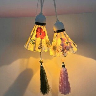 干花羽毛球小夜灯diy材料包中秋礼物羽球搭子手工古风背包氛围灯