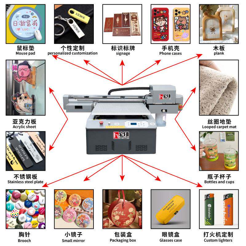 宏印HY-A6O9OUV平板打印包装盒酒盒礼品盒3D浮雕壁画喷绘PVC