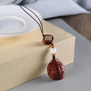 天然紫檀木富甲天下龟背汽车钥匙扣挂件手机吊坠包包挂饰小众饰品