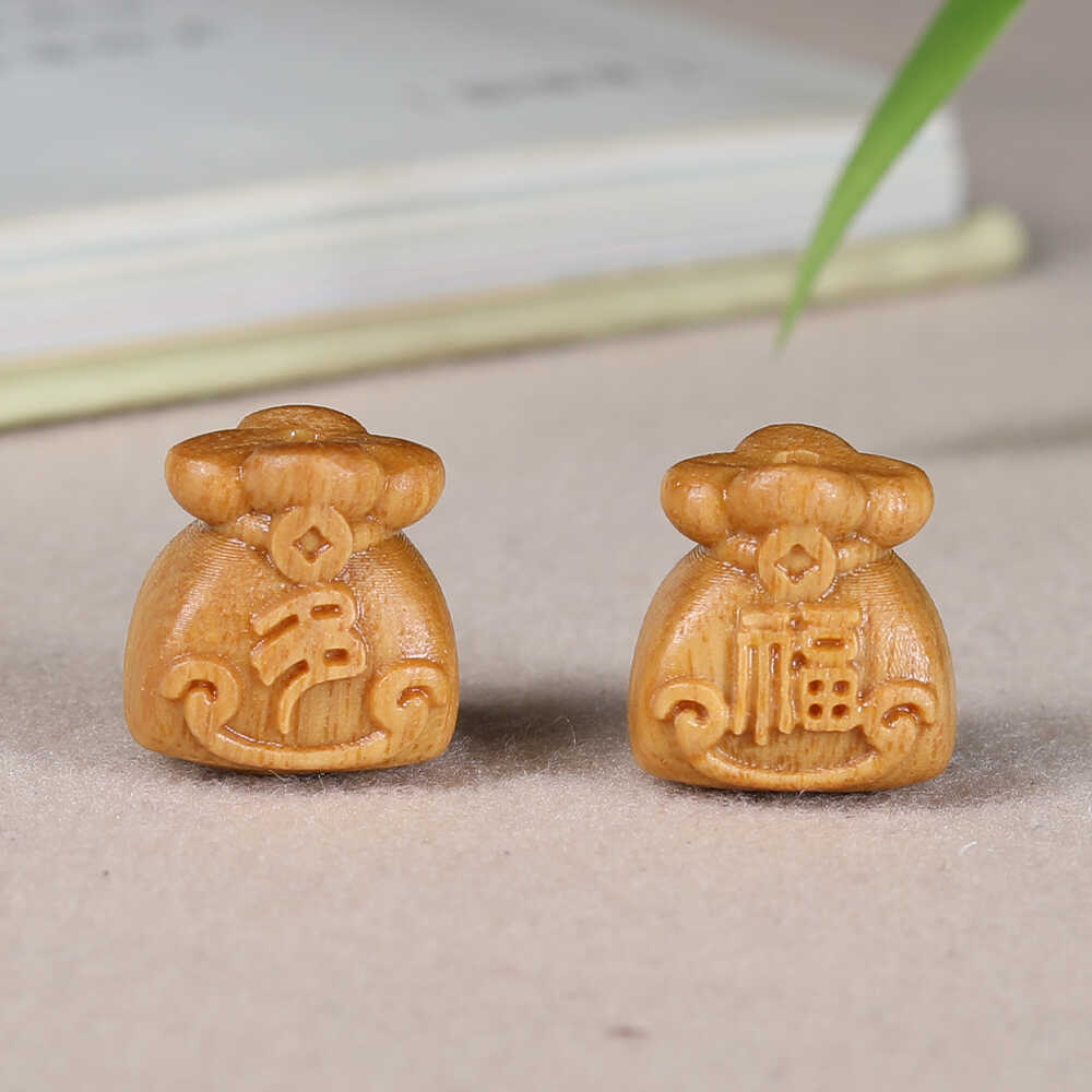檀木多福配件配饰散珠子diy手链