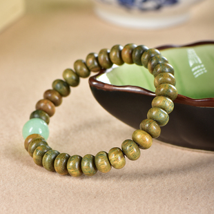 天然阿根廷绿檀木算盘珠diy东陵玉隔珠男女时尚文玩手链手串饰品