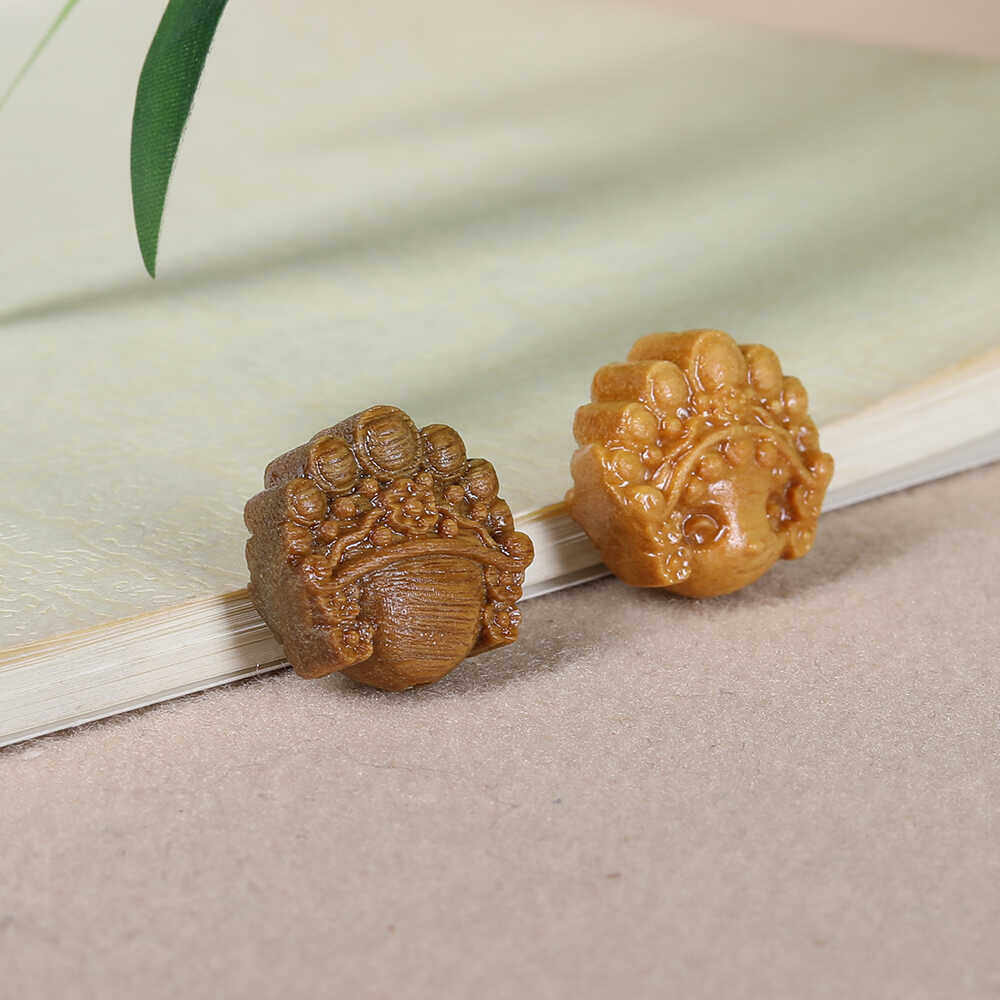 天然彩虹木京剧脸谱diy配件手工编织手绳项链文玩佛珠手串配饰品