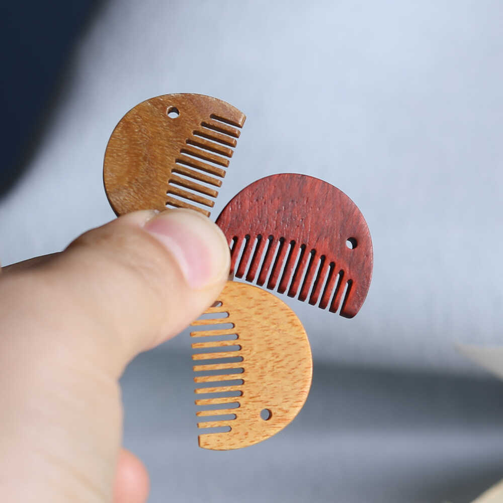 爱檀木小梳子饰品diy毛衣链