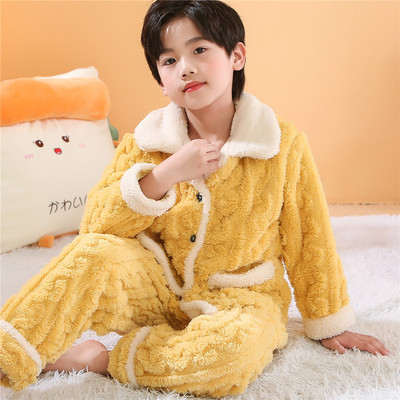 儿童睡衣冬季加厚男童宝宝家居服