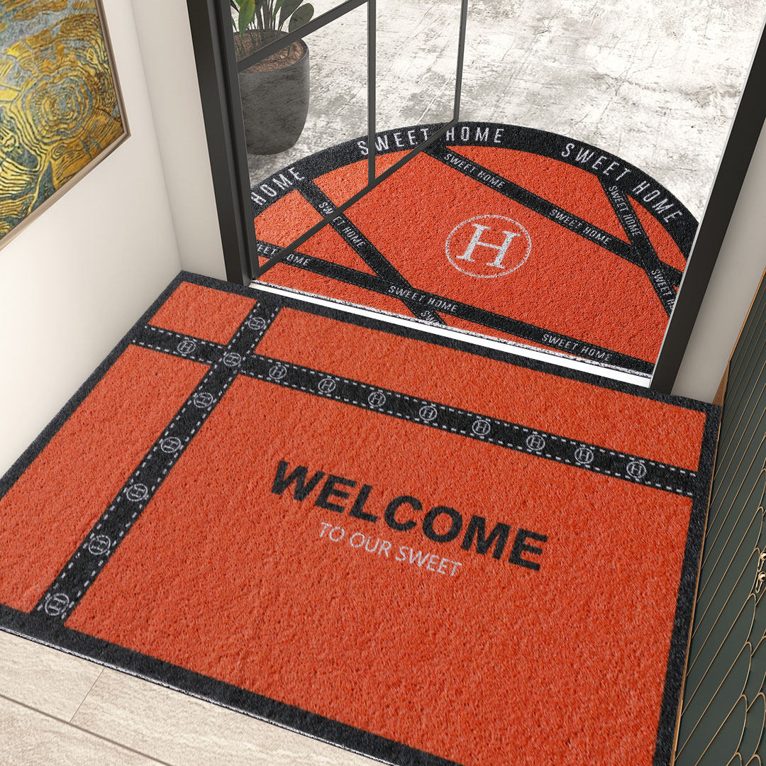 轻奢丝圈进门地垫美式入户门口地毯橙色门垫室内户外脚垫定制定做,居家布艺,家用脚垫,淘宝优惠券,粉丝福利购,淘宝优惠卷