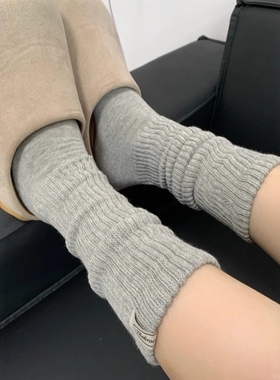 秋冬加绒加厚小腿堆堆袜~太爱这个灰色了搭鲨鱼裤松弛慵懒~
