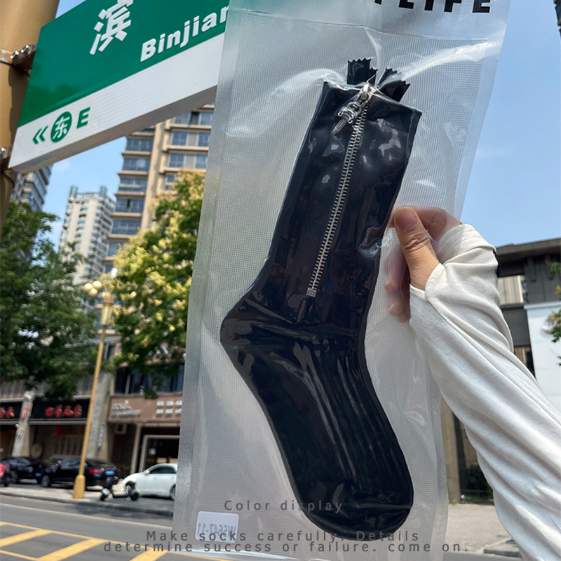 LookSocks小众重工金属拉链袜子