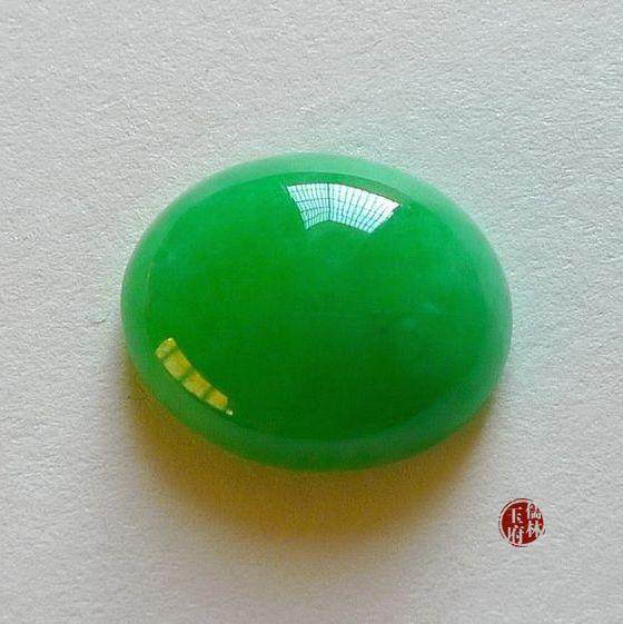 翡翠a货老坑玻璃种满绿戒面天然