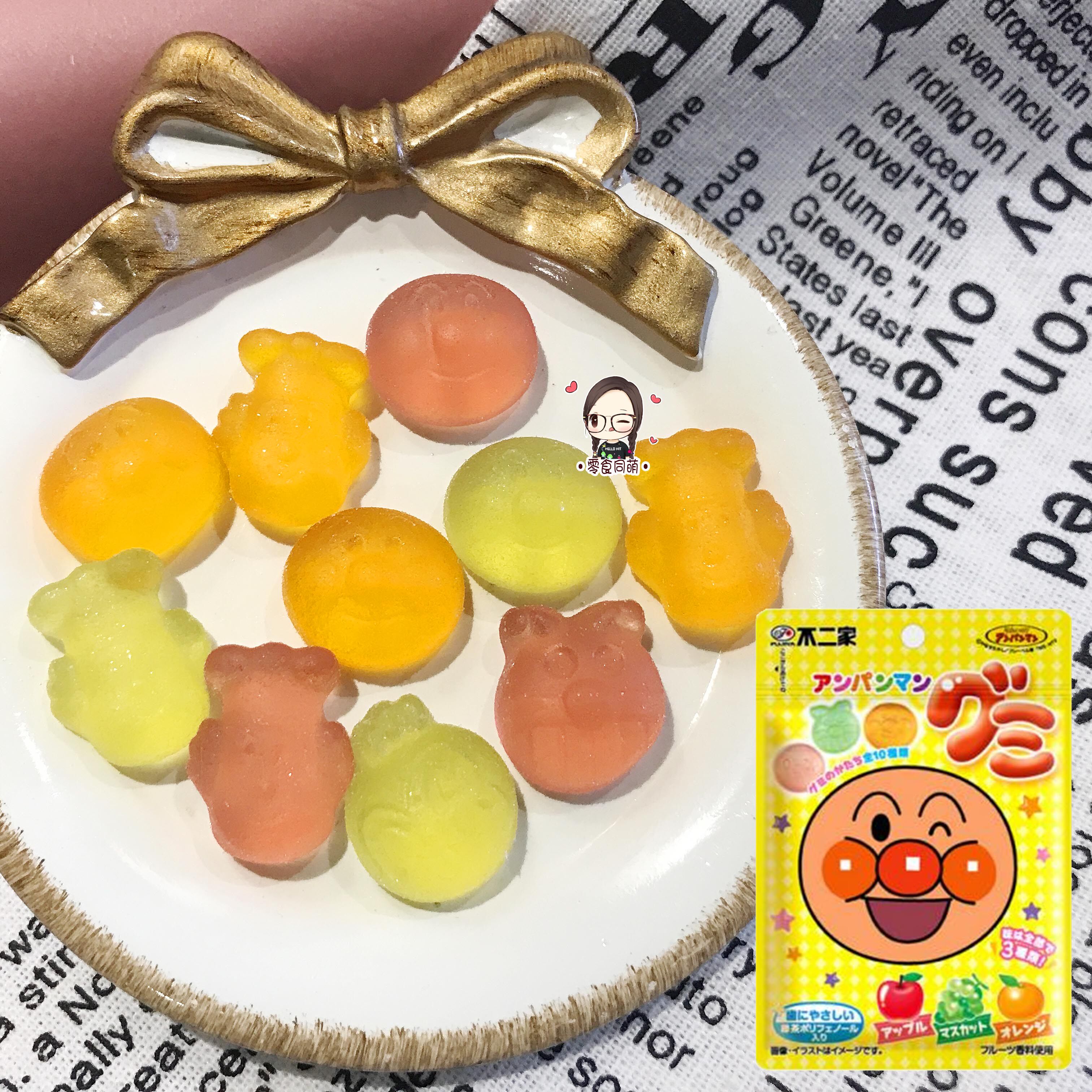 日本进口零食 不二家面包超人3种类果汁软糖水果糖卡通造型QQ糖