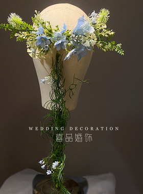 铃兰花仙美花环藤条紫色头饰