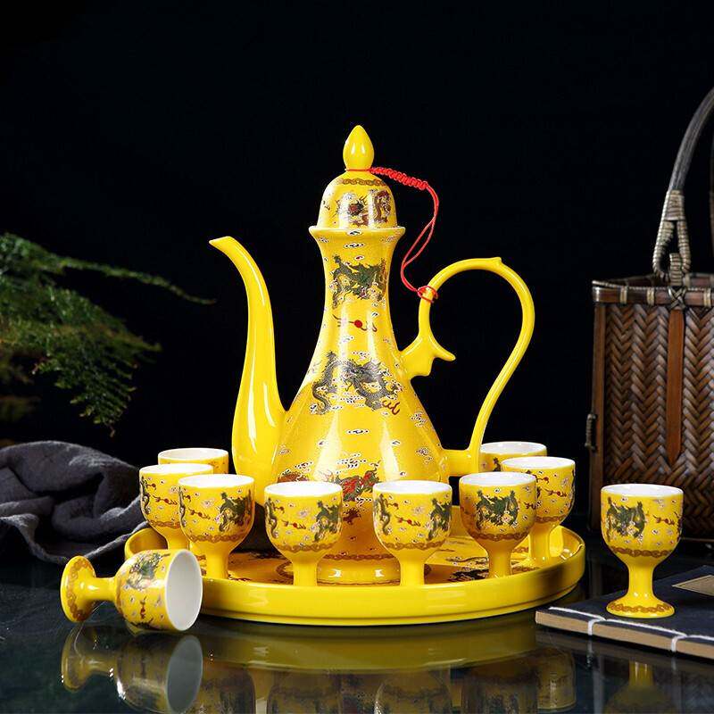景德镇陶瓷中式酒具传统倒酒壶酒杯白酒具套装古典酒盅分酒器家用