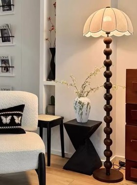 客厅落地灯沙发旁边高级感中古风艺术氛围感复古立式台灯2025新款