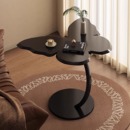 黑色小茶几艺术感桌子可移动沙发边几极简边桌床头置物架阳台茶桌