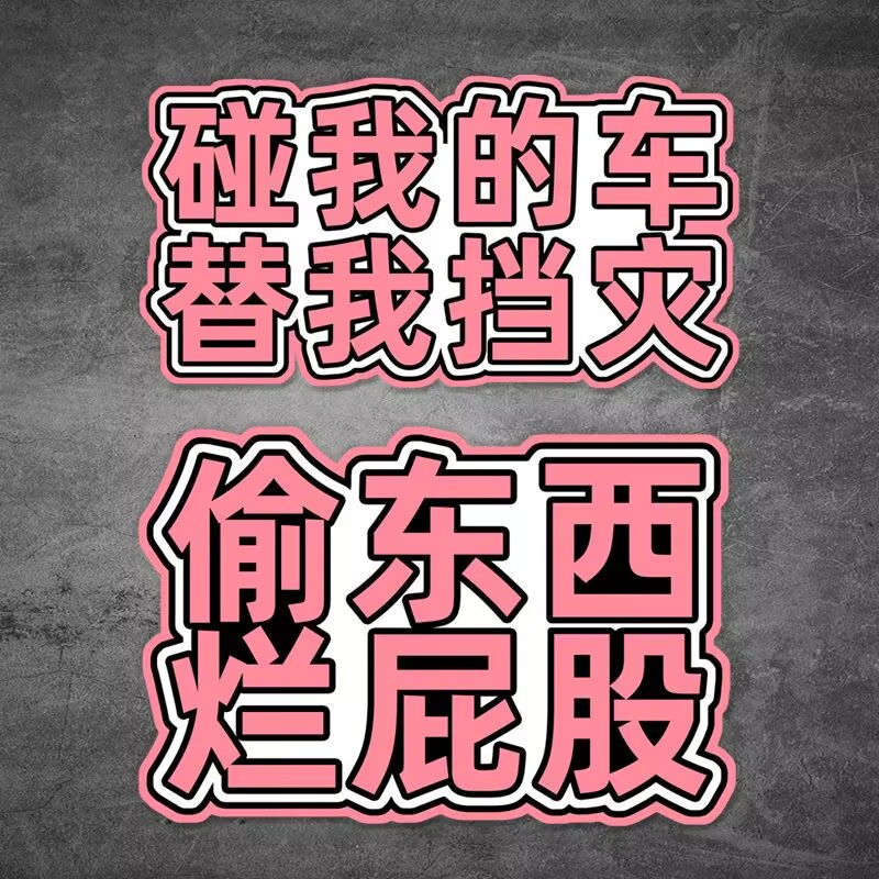 不要碰我车贴纸替我挡灾发疯搞怪文字电动车个性警示偷东西汽车贴