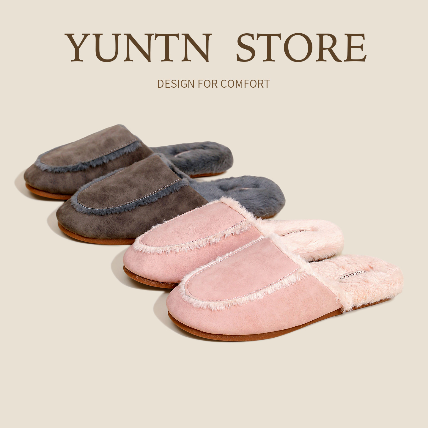 极简松弛美学肌理感情侣棉拖