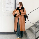 新款长款皮毛一体皮衣外套286-762-P195-K298，女装皮草，安雅