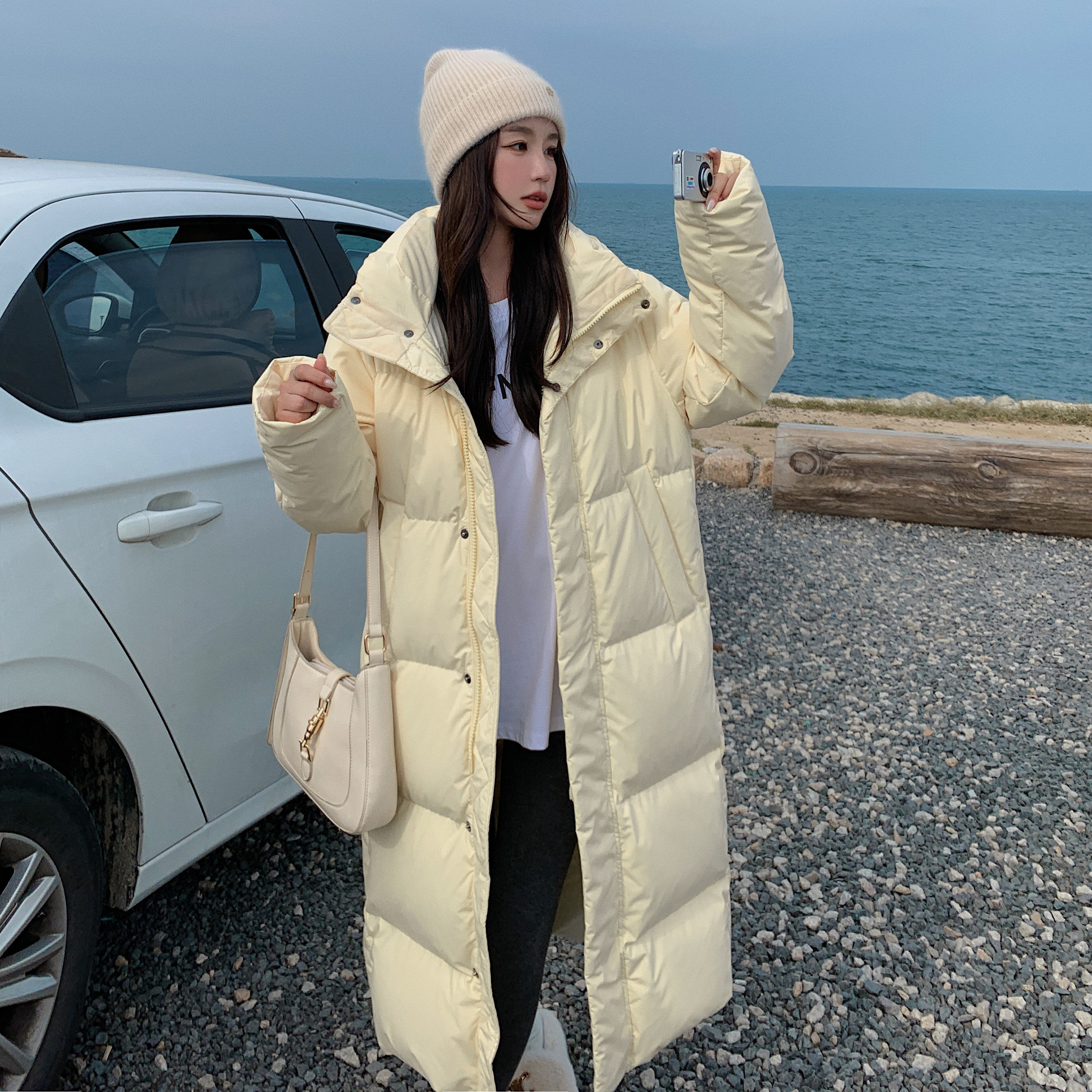 出货中中戏长款鹅黄色羽绒棉服棉衣外套286-763-P195-K298,女装棉衣/棉服,安雅