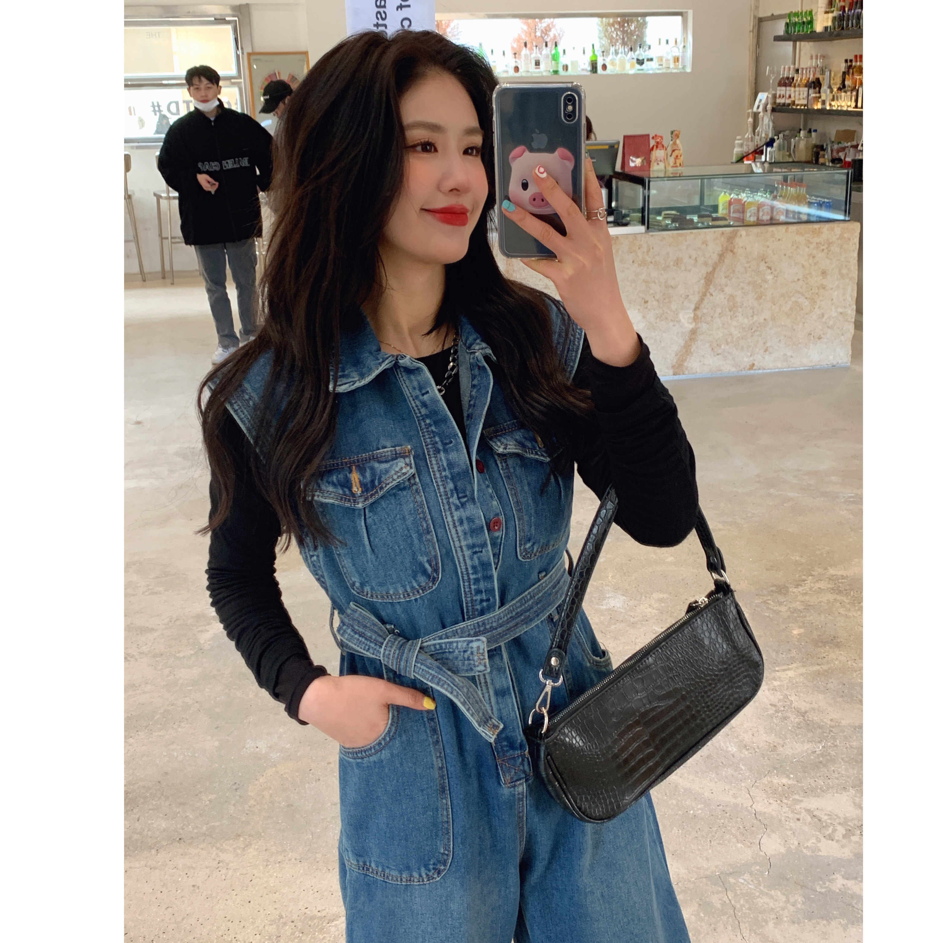 秋款现货牛仔工装连体裤006A-211-P125-K178,女装连体裤,安雅