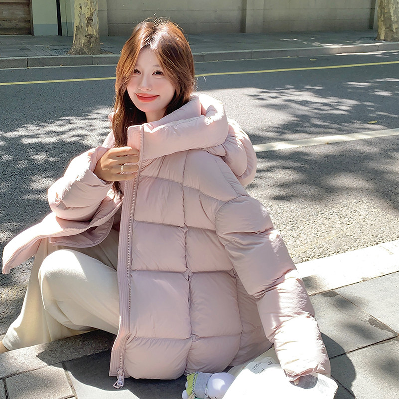 新款现货50绒连帽中长款羽绒服286-5133-P300-K448,女装羽绒服,安雅