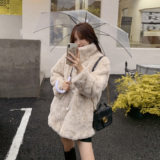现货手感超舒服兔毛皮毛一体外套006A-2033-P155-K228，女装皮草，安雅
