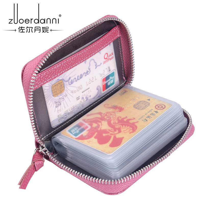 卡包女式韩国可爱个性迷你多卡位牛皮名片夹大容量牛皮信用卡套女