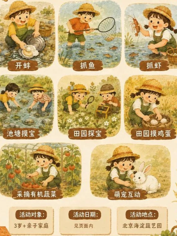 农场研学【秋日农场大作战】开蚌+摸鱼+捉虾+泥塘挖…