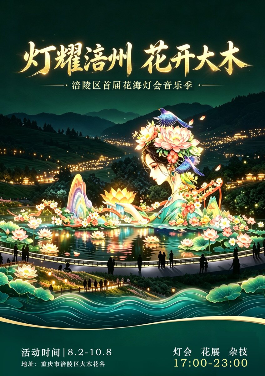 【重庆】“灯耀涪州 花开大木”涪陵区首届花海灯会音乐季