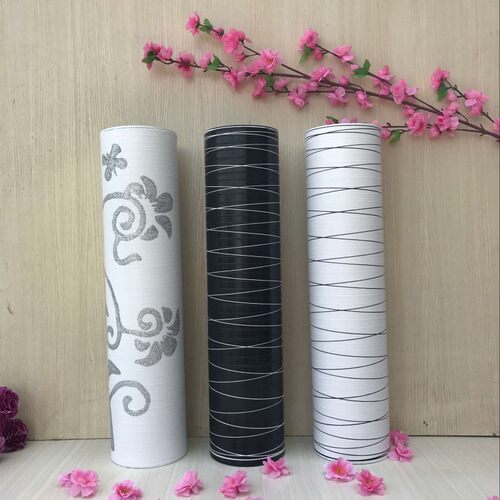 黑白线条 时尚落地客厅花瓶 仿真假花插花瓶花器 木质花瓶... - 封面