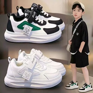 儿童鞋子春秋2026新款大男孩痞帅板鞋男童软底轻便运动鞋学生