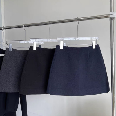 藏青色a字半身裙梨型身材遮胯裙