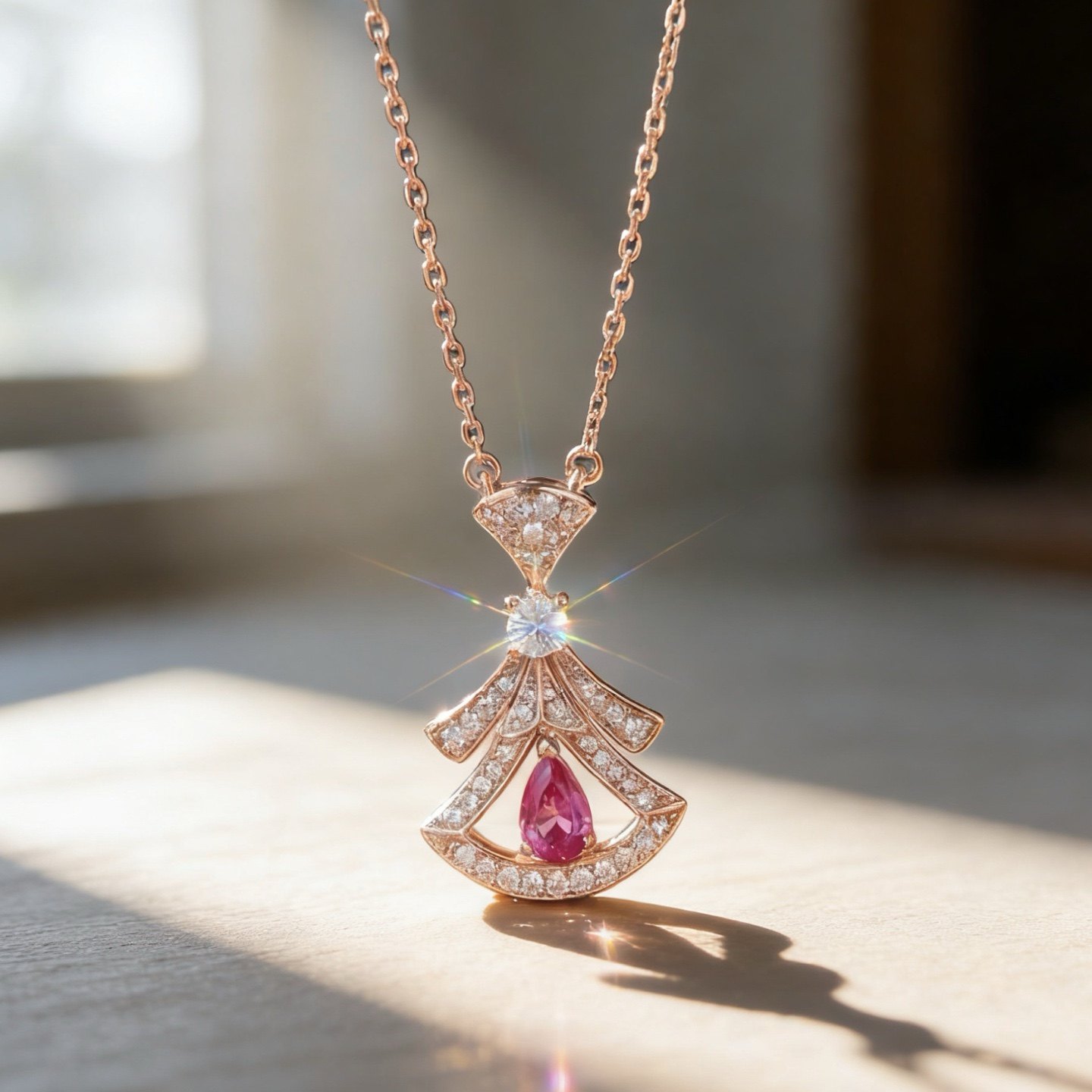 纯银轻奢小众气质扇形锁骨链礼物