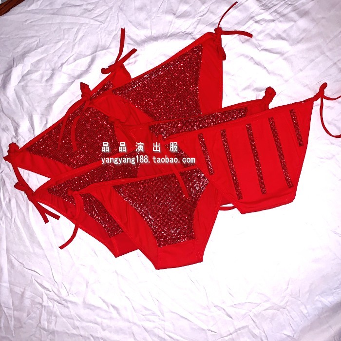 女歌手修身亮钻短裤绑带款演出服