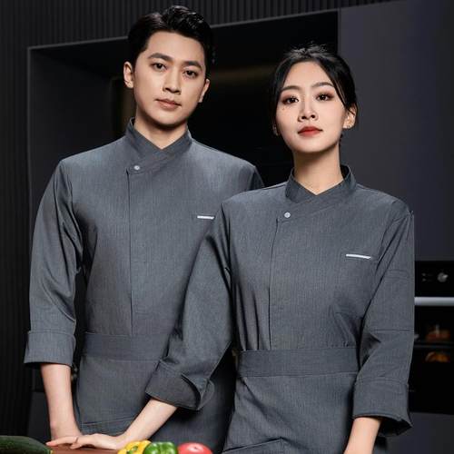 牛排店西餐厅厨师工作服长袖餐饮酒店饭店火锅店食堂厨房工装定制