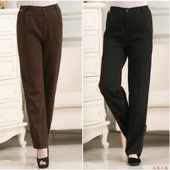 咖啡物业客房清洁黑色裤 女裤 子 两侧松紧腰直筒大码 酒店保洁工作裤