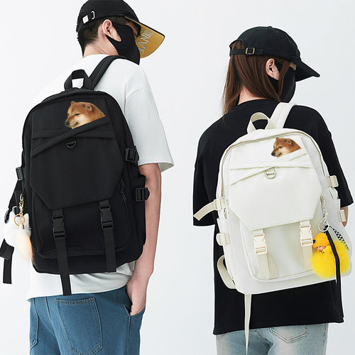 CHEEMS丧系秋田柴犬恶搞表情包废柴傻狗日系男女学生书包双肩背包