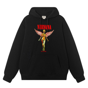 涅槃乐队衣服外套摇滚乐重金属秋冬加绒加厚外衣连帽衫卫衣男外衣