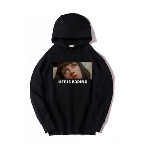 欧美电影低俗小说周边衣服vintage复古男女质感宽松卫衣加绒