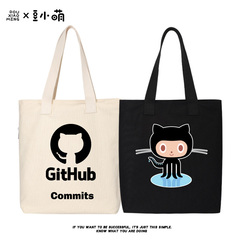 github周边帆布袋帆布包包女章鱼猫程序员谷歌购物袋单肩手提包