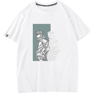 二次元动漫周边咒术回战联名五条悟虎仗悠仁圆领印花T恤短袖衣服