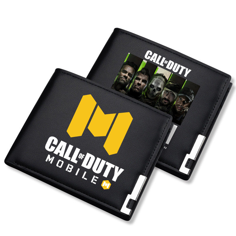 使命召唤游戏周边对折钱包全彩印花短款皮钱包卡通卡包儿童零钱包