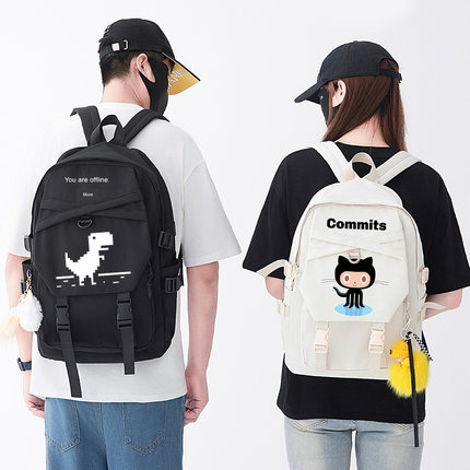 章鱼猫小恐龙it狂人程序员双肩包程序猿极客GITHUB书包男双肩背包