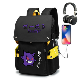 宠物精灵动漫大容量联名耿鬼周边双肩背包中小学生双肩包书包男