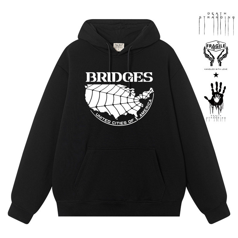 死亡搁浅周边PS4游戏小岛秀夫秋冬加绒连帽卫衣男女动漫衣服上衣