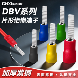 CNXI华西科技DBV片形预绝缘冷压端子紫铜国标插片式空开接线端子