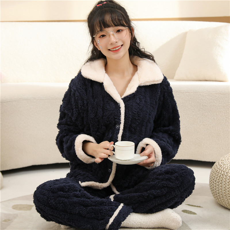 睡衣女珊瑚绒加绒冬季女款